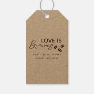 Étiquettes-cadeau Thème de mariage café "L'amour est en train de se