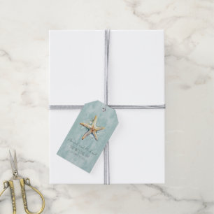 Étiquettes-cadeau Thème de plage "Notre jour de mariage"