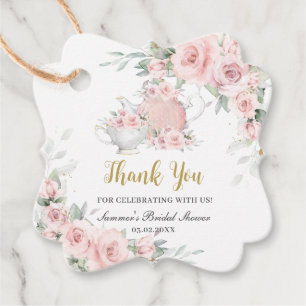 Étiquettes Cadeau Thème de thé à l'anglaise vintage avec fleurs et t