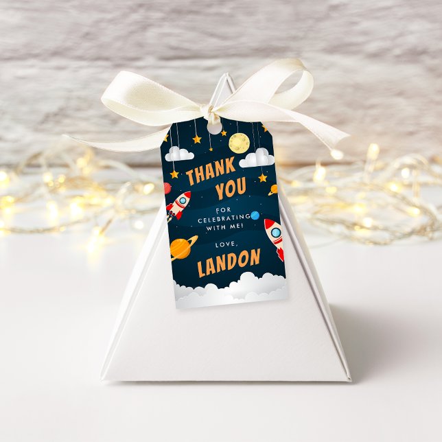 Étiquettes-cadeau Thème Espace extra-atmosphérique Anniversaires de  (Créateur téléchargé)