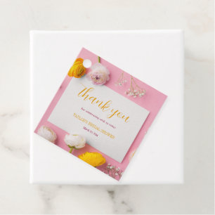 Étiquettes Cadeau Thème floral rose pour la douche de la mariée