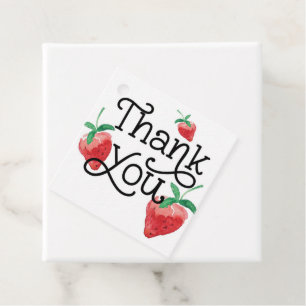 Étiquettes Cadeau thème fraise, premier anniversaire, cl anniversair