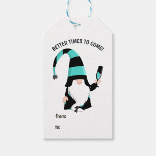 Étiquettes-cadeau Thème sarcelle et noir : joyeuses fêtes avec un gn