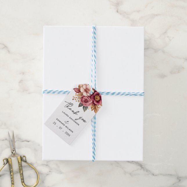 Étiquettes-cadeau Thème simple subtil couleur pastel aquarelle  (Avec de laficelle)