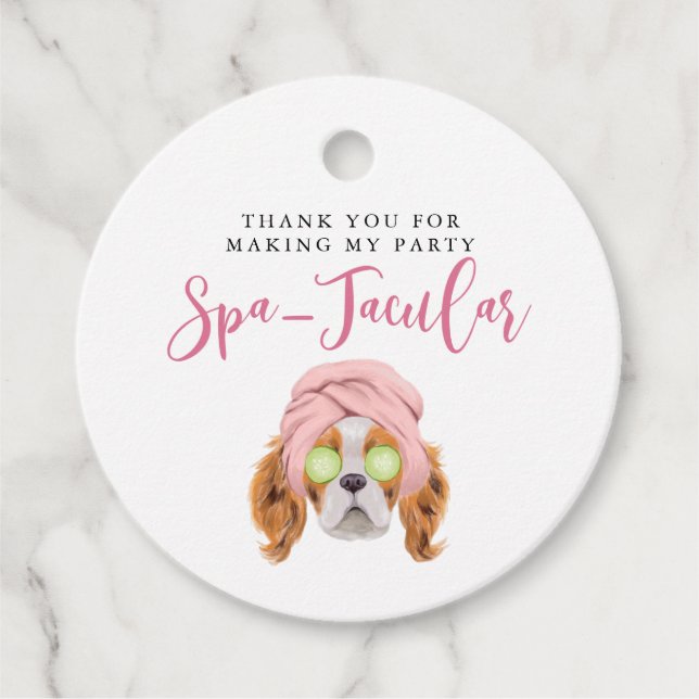 Étiquettes Cadeau Thème Spa mignon fête d'anniversaire (Devant)