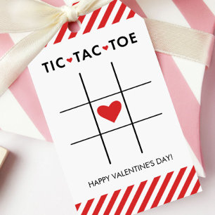 Étiquettes-cadeau Tic Tac Toe Valentine, École pour enfants