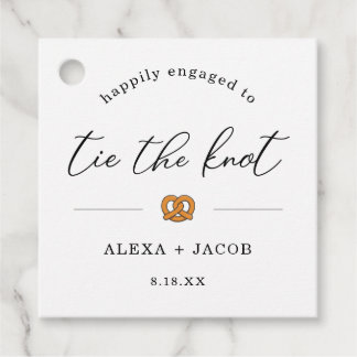 Étiquettes Cadeau Tie the Knot Pretzel Engagement Party Favor Tag