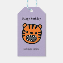 Tigre brun mignon visage violet