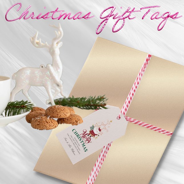 Étiquettes-cadeau Tini Bit Merry Martini Office Christmas Santa (Tini Bit Merry Martini Office Christmas Santa Gift Tags)
