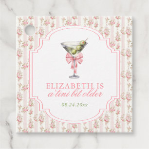 Étiquettes Cadeau 'Tini Bit Older Martini Coquette Anniversaire