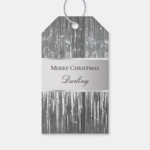 Étiquettes-cadeau Tinsel de Glam Argent