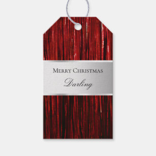 Étiquettes-cadeau Tinsel Tinsel Rouge Silver