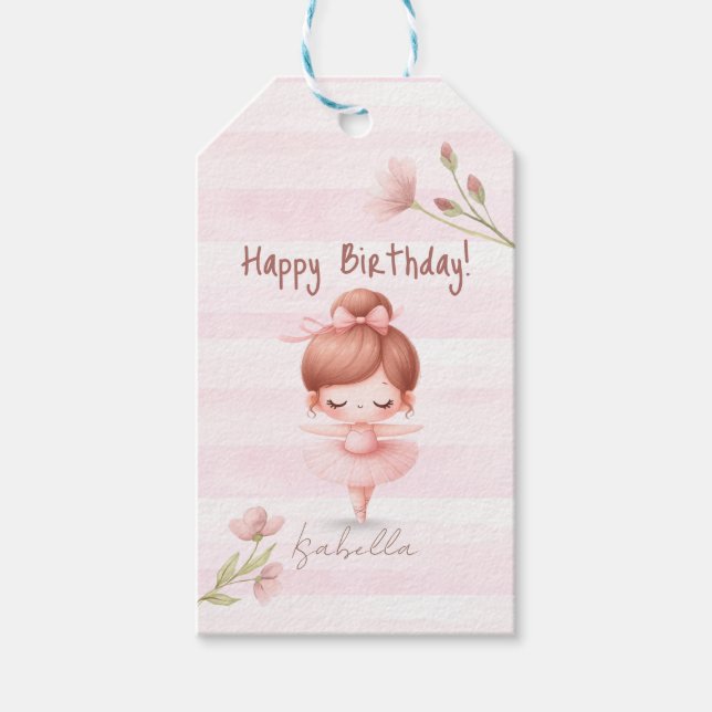 Étiquettes-cadeau Tiny Twirls – Ballerina  (Devant)