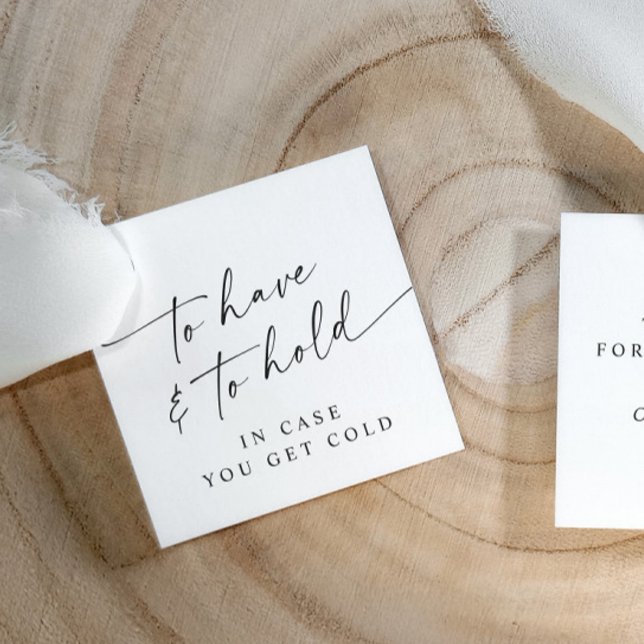 Étiquettes Cadeau To Have & To Hold Modern Wedding Slipper  (To have and to hold wedding favor tags for blankets, slippers or can coolers - modern handwriting)