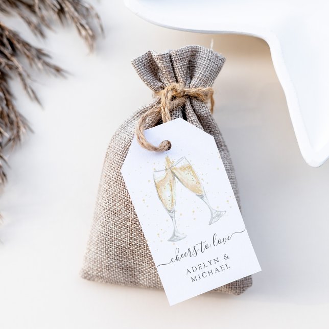 Étiquettes-cadeau Toast Champagne à l'amour Favoriser personnalisée (Créateur téléchargé)