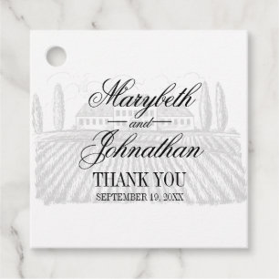 Étiquettes Cadeau Toile & Calligraphie Mariage Merci Favoriser Tags