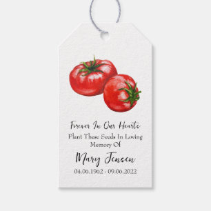 Étiquettes-cadeau Tomato Seed Packet Memorial Funérailles