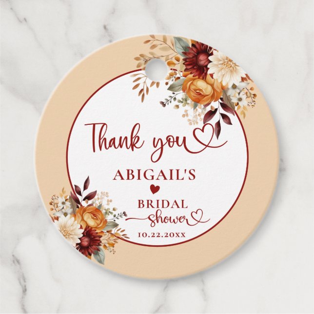 ÉTIQUETTES CADEAU TOMBER AMOUREUX DE L'ARCHE FLEURIE POUR MARIAGE (Devant)