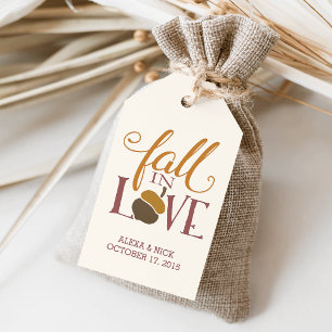 Étiquettes-cadeau Tomber dans l'amour Autumn Acorn Favor