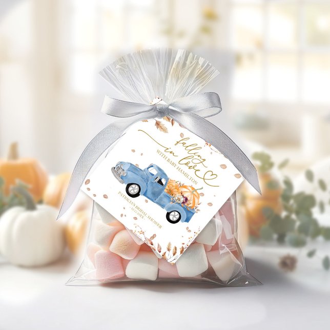 Étiquettes Cadeau Tomber dans l'amour Baby shower d'automne (Créateur téléchargé)