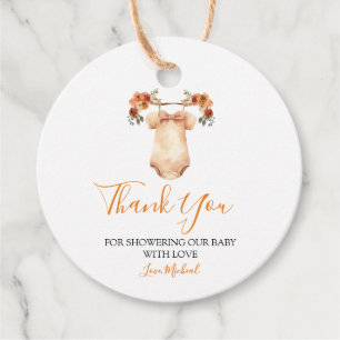 Étiquettes Cadeau Tomber Dans L'Amour Baby shower Floral Vêtements B