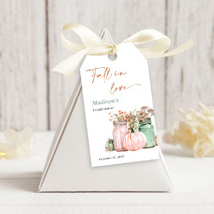 Étiquettes-cadeau Tomber dans l'amour Citrouille Floral Jars Fête de