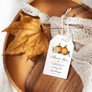 Étiquettes-cadeau Tomber dans l'amour Citrouille Mariage botanique M