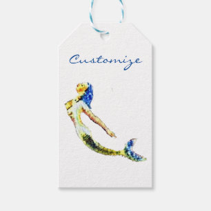 Étiquettes-cadeau Tonnerre de la sirène de natation
