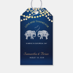 Étiquettes-cadeau TONNES D'AMOUR/Eléphant Lumières Nuit Mariage Pers