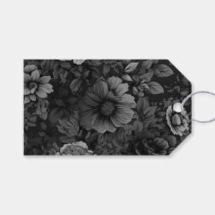 Étiquettes-cadeau Tons assourdis de floral gris de l'arrière