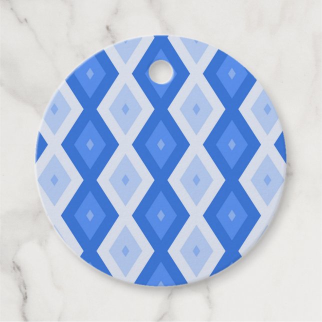 Étiquettes Cadeau Tons de motif de diamant bleu (Devant)
