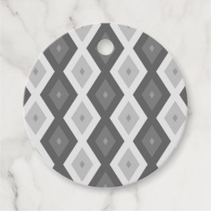 Étiquettes Cadeau Tons de motif de diamant gris