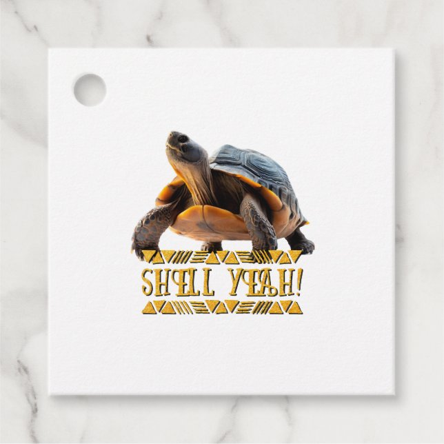 Étiquettes Cadeau Tortue 001 Shell Ouais ! (Devant)