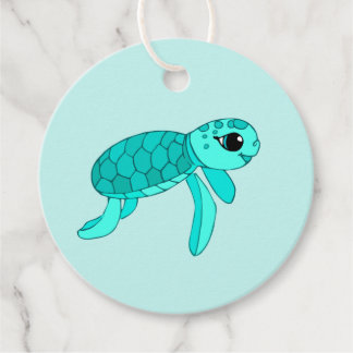 Étiquettes Cadeau Tortue de mer cool Turtley