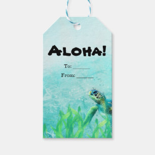 Étiquettes-cadeau Tortue de mer Océan Plage Art Élégant Cadeau de Ma