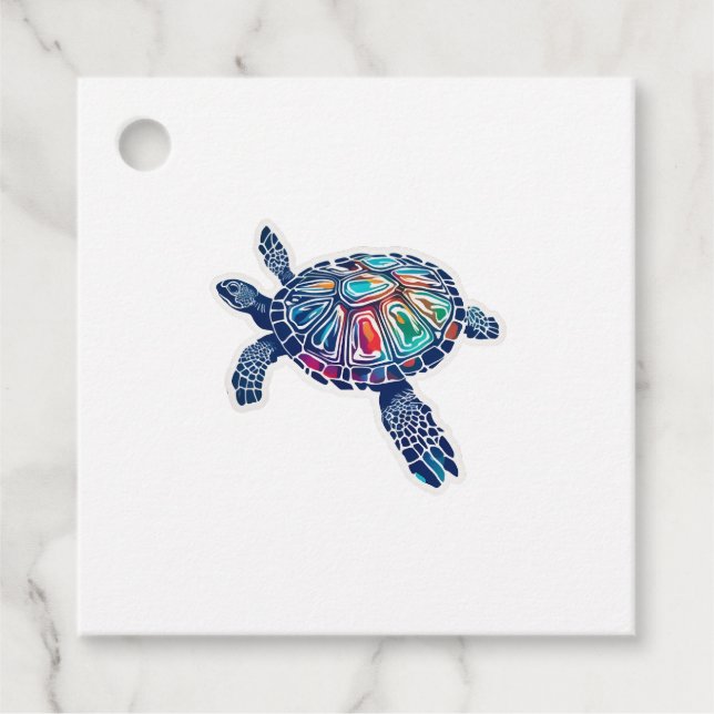 Étiquettes Cadeau Tortue tortue (Devant)