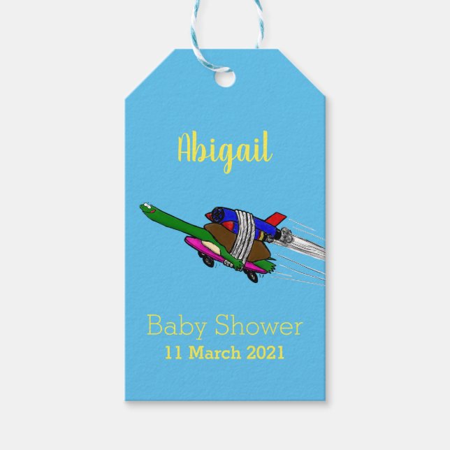 Étiquettes-cadeau Tortue volante (Devant)