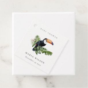 Étiquettes Cadeau Toucan de la forêt tropicale humide Baby Shower
