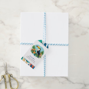 Étiquettes-cadeau Toucan Réception de Mariage Été Forêt Tropicale