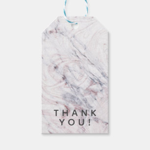 Étiquettes-cadeau Touche de marbre blanc et gris rose Tourbillon Chi