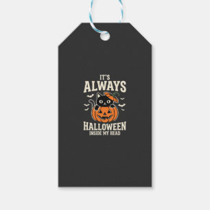 Étiquettes-cadeau Toujours Halloween Chat Noir Design de Citrouille
