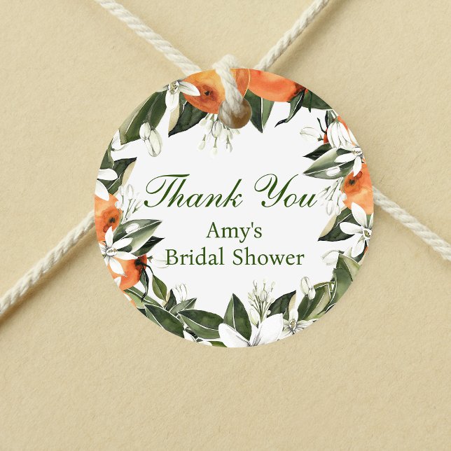 Étiquettes Cadeau Tour de faveur principal Orange Squeeze (Créateur téléchargé)