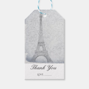 Étiquettes-cadeau Tour Eiffel de Paris Mariage Vintage Chic Cadeau