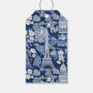 Étiquettes-cadeau Tour Eiffel Paris complexe Toile Bleue
