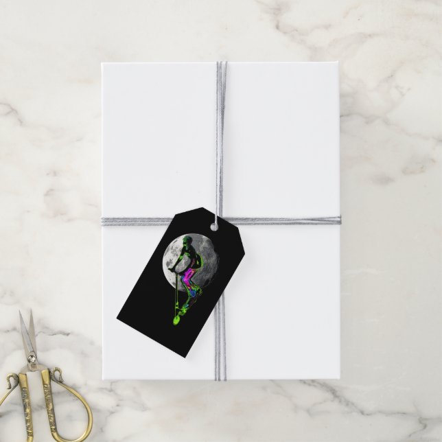 Étiquettes-cadeau Tournée de lune - Scooter Boy Artwork (Avec de la ficelle)