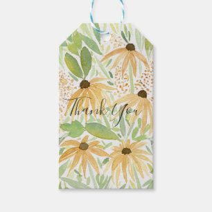 Étiquettes-cadeau Tournesol aquarelle fleur sauvage