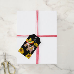Étiquettes Cadeau Tournesol Cheval Floral Joyeux A