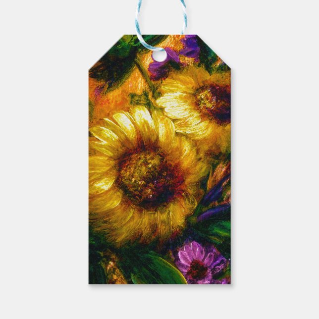 Étiquettes-cadeau "Tournesol Or" (Devant)