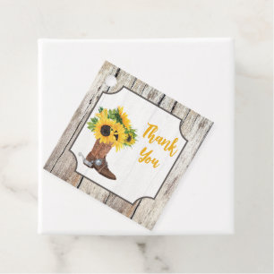 Étiquettes Cadeau Tournesols dans une Fête de Mariage de Bottes de C