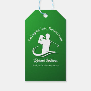Étiquettes-cadeau Tournoi de golf moderne de se mettre en retraite